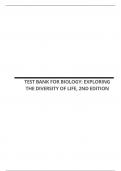TEST BANK FOR BIOLOGY: EXPLORING THE DIVERSITY OF LIFE, 2ND EDITION