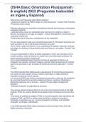 OSHA Basic Orientation Plus(spanish & english) 2023 (Preguntas traducidad en ingles y Espanol)