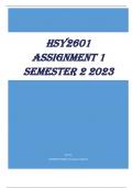 HSY2601 Assignment 1 Semester 2 2023 