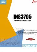INS3705 Assignment 1 (MCQ) Semester 2 2023