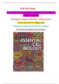 Test Bank for Essential Cell Biology 5th Edition Alberts Hopkin (Full Test Bank, All chapters complete, 100% Verified Answers)