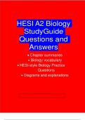 HESI A2 Biology Study Guide Questions and Answers
