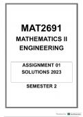 MAT2691 ASSIGNMENT 1 SOLUTIONS 2023 UNISA ENGINEERING MATHEMATICS II