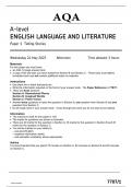 AQA 7707-1 ENGLISH LANGUAGE AND LITERATURE ALEVEL PAPER 1 2023