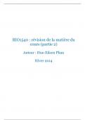 Introduction à la biologie cellulaire (BIO1540): révision de la matière du cours (partie 2)