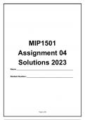 MIP1501 ASSIGNMENT 04 SOLUTIONS 2023 UNISA MATHEMATICS FOR INTERMEDIATE PHASE ,