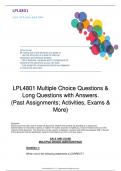 LPL4801 FULL EXAM PACK 2023 MCQ & LONG Questions with Answers 2008 to 2023