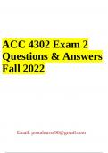 ACC 4302 Exam 2  Questions & Answers  Fall 2022