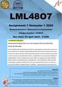 LML4807 Assignment 1 (COMPLETE ANSWERS) Semester 1 2024 (210537) - DUE 5 April 2024