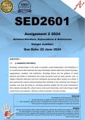 SED2601 Assignment 2 (COMPLETE ANSWERS) 2024 - DUE 22 June 2024 