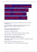 NYPD 1st trimester  exam QUESTION  AND CORRECT  ANSWERS 2023