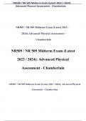 NR509 / NR 509 Midterm Exam (Latest 2023 / 2024): Advanced Physical Assessment - Chamberlain