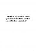 LEED Green Associate Exam Practice Questions with Answers - Latest Update Graded A+ (100% Verified 2023/2024)