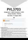 PVL3703 Assignment 1 (QUIZ ANSWERS) Semester 2 2023 - DISTINCTION GUARANTEED