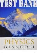TEST BANK for Physics: Principles with Applications 6th Edition by Douglas Giancoli. ISBN-13 978-0130606204. (Chapters 1-33)