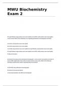 MWU Biochemistry Exam 2 with correct answers 2023-24