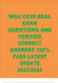 WGU C839 REAL EXAM  QUESTIONS AND VERIFIED  CORRECT  ANSWERS 100%  PASS LATEST  UPDATE  2023/2024