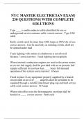 NYC MASTER ELECTRICIAN EXAM| 230 QUESTIONS| WITH COMPLETE SOLUTIONS