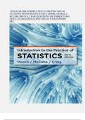  TEST BANK FOR INTRODUCTION TO THE PRACTICE OF STATISTICS 9TH EDITION BY DAVID S. MOORE, GEORGE P. MCCABE, BRUCE A. CRAIG |QUESTIONS AND CORRECT| 100% PASS A+ GUARANTEED LATEST UPDATE WITH ANSWERS KEY 