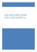 NSG 6002 Final Exam  latest 2021 RATED  A+
