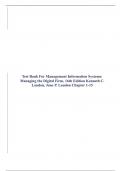 Test Bank For Management Information Systems: Managing the Digital Firm, 16th Edition Kenneth C. Laudon, Jane P. Laudon Chapter 1_15