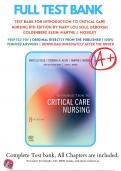 Test Bank For Introduction to Critical Care Nursing 8th Edition by Mary Lou Sole; Deborah Goldenberg Klein; Marthe J. Moseley | 2021/2022 | 9780323641937| Chapter 1-21 | Complete Questions and Answers A+