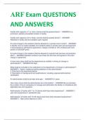 ARF Exam QUESTIONS  AND ANSWERS