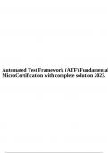 Automated Test Framework (ATF) Fundamentals MicroCertification with complete solution 2023.