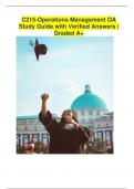 C215-Operations Management OA Study Guide with Verified Answers | Graded A+