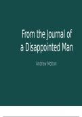 From the journal of a disappointed man analysis 