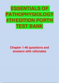 ESSENTIALS OF  PATHOPHYSIOLOGY  4THEDITION PORTH  TEST BANK