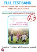 Test Bank For Essentials of Pediatric Nursing 4th Edition By Theresa Kyle; Susan Carman ( 2021 - 2022 ) / 9781975139841 / Chapter 1-29 / Complete Questions and Answers A+ 