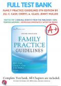 Test Bank for Family Practice Guidelines 5th Edition By Jill C. Cash; Cheryl A. Glass; ‎Jenny Mullen 9780826135834 Chapter 1-23 Questions and Answers A+