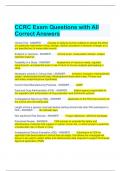 CCRC Exam Questions with All Correct Answers