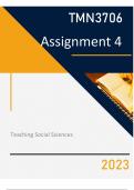 Teaching Social Sciences TMN3706 Assignment 4 (due 11 September 2023)