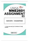 MNE2601 ASSIGNMENT 03 DUE31AUGUST2023