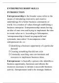 Entrepreneurship Skills Summary Notes.