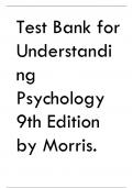 Test Bank for Understanding Psychology 9th Edition by Morris.