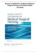 Test Bank for Brunner & Suddarth's Textbook of Medical-Surgical Nursing | 15th Edition (Hinkle, 2023) |  All Chapters | Questions and 100% Correct Answers