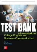 Test Bank For College English and Business Communication, 11th Edition All Chapters - 9781259911811