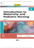 Test Bank - Introduction to Maternity and Pediatric Nursing 9th Edition by Gloria Leifer - Complete Elaborated and Latest Test Bank. ALL Chapters(1-34)Included and Updated