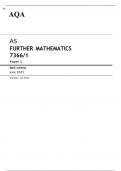 AQA AS FURTHER MATHEMATICS Paper 1 MAY 2023 QUESTION PAPER and MARK SCHEME