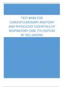 Des Jardins: Cardiopulmonary Anatomy and Physiology Essentials of Respiratory Care 7th Edition Test Bank