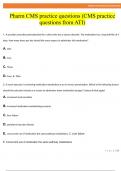 Pharm CMS practice questions (CMS practice questions from ATI)