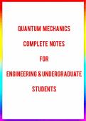Quantum Mechanics Full Notes(14 Pags) For Engineering and Undergraduate Students