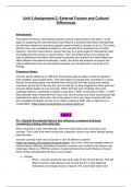 BTEC Level 3 Business - Unit 5 Assignment 2 - Pearson - DISTINCTION