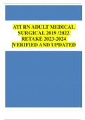 ATI RN ADULT MEDICAL SURGICAL 2019 /2022 RETAKE  |Test Bank 100% Veriﬁed Answers