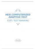 HESI CAT exam Test Bank. All new for 2023-2024!/ HESI Computerized Adaptive Testing (CAT) Test Bank With Rationales.