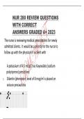 NUR 280 REVIEW QUESTIONS WITH CORRECT ANSWERS GRADED A+ 2023