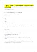 TEAS 7 Math Practice Test with complete solutions